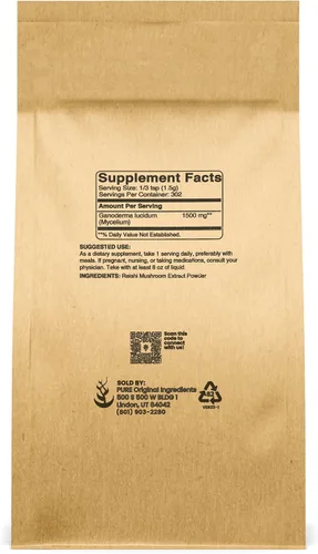 Vista 5 de Pure Original Ingredients - Cola de pavo, Reishi y Cordyceps en polvo, natural, suplementos
