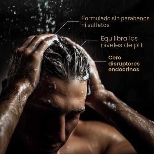 Vista 3 de BASED Champú rejuvenecedor con aloe vera, aceite de menta y aceite de coco, champú limpiador para hombres, sin sulfatos, parabenos o ftalatos