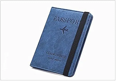 Vista 3 de Soporte para pasaporte, Azul Patchwork