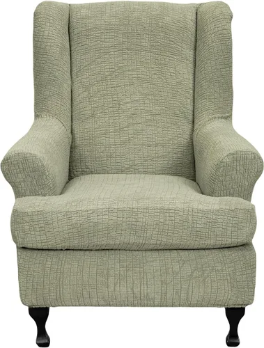 Vista 87 de Eco-Ancheng Funda para silla Wingback, 2 piezas, respaldo de ala, fundas de elastano para sillón con respaldo de ala, fundas para sillón con parte