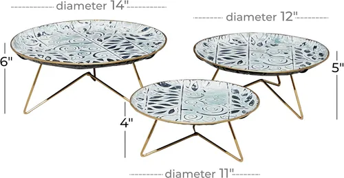 Vista 7 de Deco 79 Soporte para tartas, multicolor