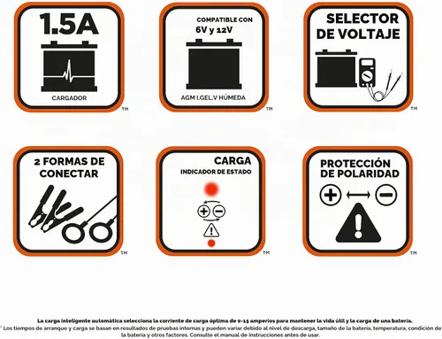 Vista 6 de Black+Decker BM3B Cargador/Mantenedor de batería de 6 V y 12 V