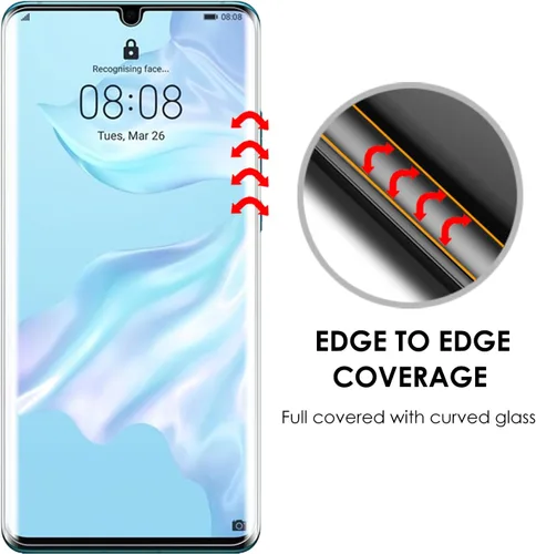 Vista 9 de Protector de pantalla para P30 Pro [3 unidades], juego de vidrio templado UV, cobertura de borde a borde, tacto sensible, resistente a los arañazos
