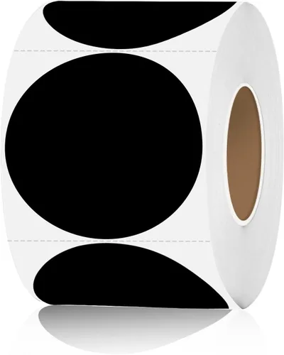 Vista 16 de STARLIBOO Calcomanías de punto negro, 1.5 pulgadas, 1000 unidades de precio de venta de garaje, redondas para oficina y aula (2 rollos)