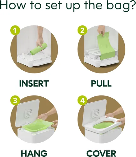 Vista 12 de Contenedor de compost de cocina, blanco de acero inoxidable grande, 3.6 galones, compostaje sin olor para interiores, manos libres, piezas lavables