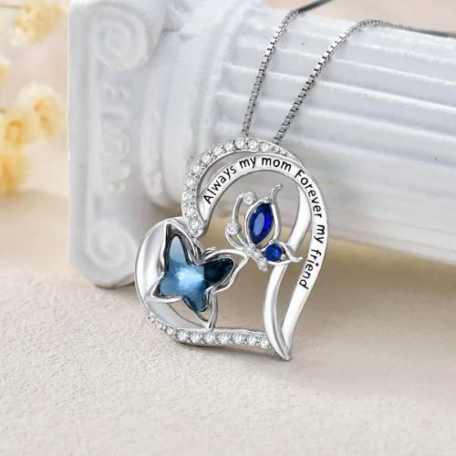 Vista 23 de Collar de plata de ley para hermanas, joyas de cumpleaños para hermanas y amigas