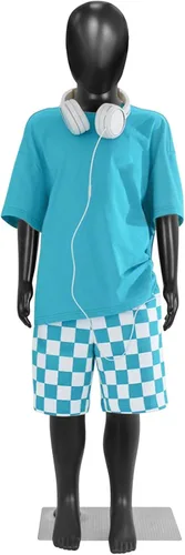 Vista 6 de Maniquí infantil, maniquíes para niños de cuerpo completo de 43.3 pulgadas, maniquíes de forma de vestido negro para niños, exhibición realista