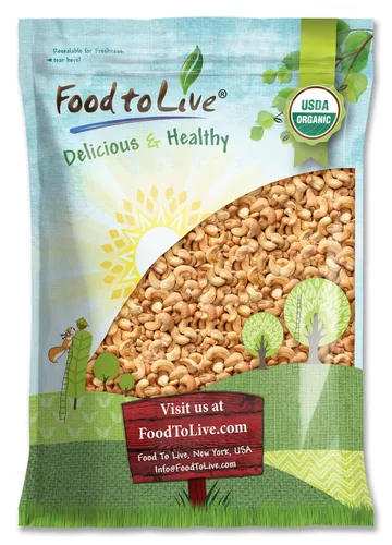 Vista 8 de Food to Live Anacardos enteros tostados orgánicos en seco, 8 onzas sin OMG, sin sal, nueces tostadas al horno, sin aceite añadido, kosher, vegano, a