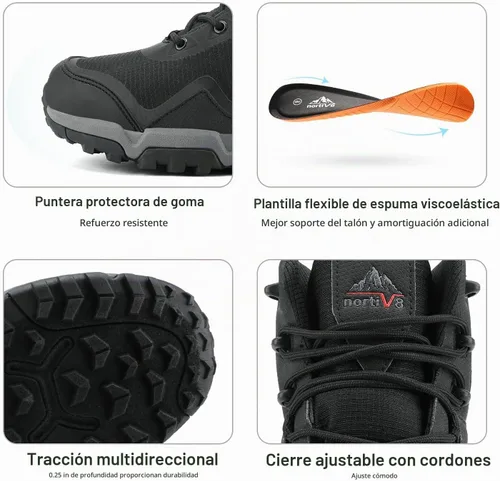 Vista 2 de NORTIV 8 Men's Mid Top Waterproof Hiking Boots Negro