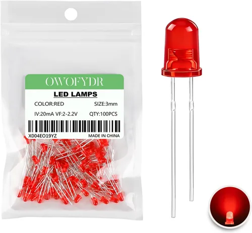Vista 29 de 100 diodos LED RGB de 0.118 in, cátodo común, orificio pasante