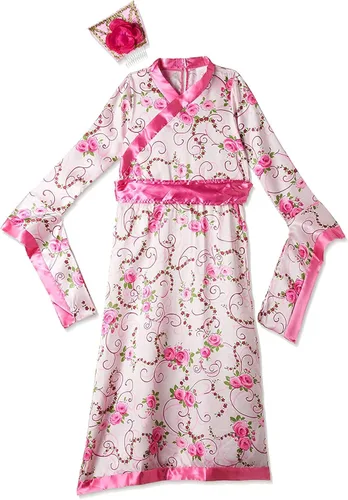 Vista 3 de Disfraz de princesa asiática, Let's Pretend, kimono rosa, para niñas pequeñas