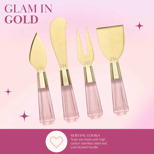 Vista 6 de Juego de tabla para embutidos y bandeja de servir Paris Hilton, tabla de bambú magnética y personalizable con utensilios para queso, set de 7