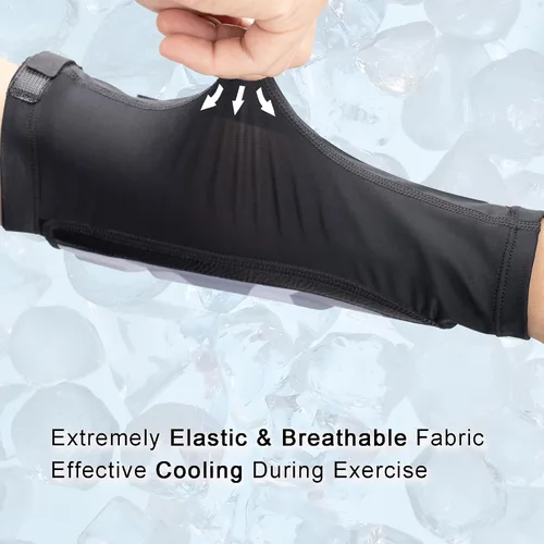 Vista 7 de Protector de brazo de tiro con arco manga acolchada para antebrazo con cierre ajustable, equipo de protección de brazo elástico transpirable