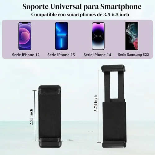 Vista 3 de PRAQECZ Soporte de teléfono con abrazadera de clip, soporte para teléfono celular para escritorio/mesa/puerta de cristal/deflector