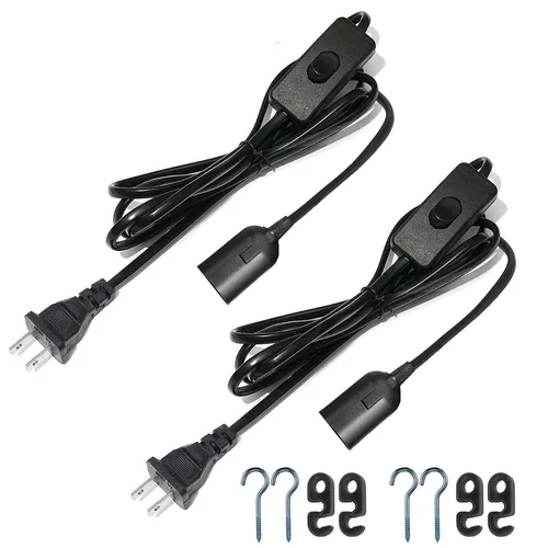 Vista 12 de Cable de luz colgante colgante - Enchufe de bombilla con cable E26/E27 enchufe de luz, cable de linterna colgante de extensión con interruptor