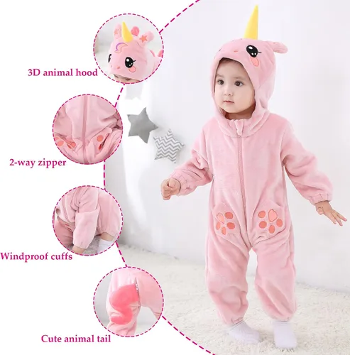 Vista 2 de TONWHAR Disfraz unisex para bebé, traje de animal para niños pequeños y niños