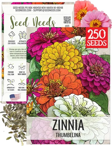 Vista 8 de Seed Needs State Fair - Semillas de zinnia para plantar flores cortadas mixtas, 1 paquete 4-Mezclado
