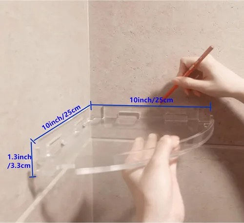 Vista 8 de JiePai Estante esquinero de acrílico para ducha con ganchos, paquete de 2, organizador adhesivo de ducha de baño montado en la pared