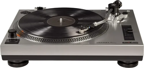Vista 4 de Reproductor de Tocadiscos con Correa de Tracción Crosley C100A-SI con Contrapeso Ajustable, Plata