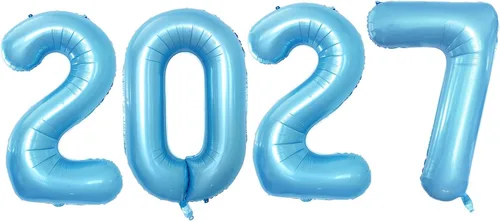 Vista 66 de GOER Globos de papel de aluminio 2026 para fiesta de Año Nuevo, suministros de fiesta, decoraciones de graduación (negro, 16 pulgadas)