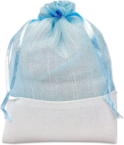 Vista 25 de TheDisplayGuys For Your Modern Living Paquete de 24 bolsas de regalo de lino y organza negra con cordones (XS 3 x 4), recuerdos de fiesta, muestras