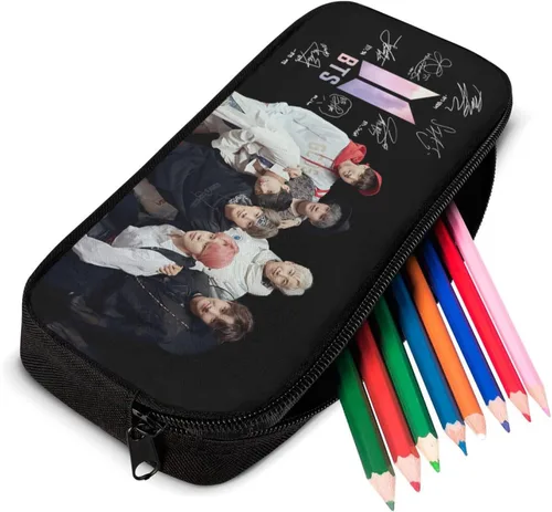 Vista 7 de Mxiwngp Mochila BTS de 17 pulgadas, juego de mochila de moda con lonchera y estuche para bolígrafos, regalo para niños y niñas, fanáticos, firmas
