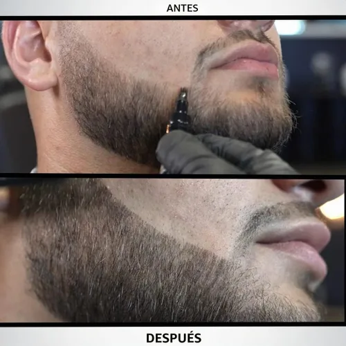 Vista 5 de OMWAH Relleno de lápiz para barba y cejas para hombre, resistente al agua, cepillo para barba, acabado natural de larga duración (marrón oscuro)