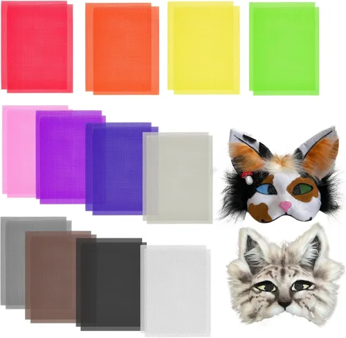 Vista 7 de Paquete de 12 mallas de ojos de 12 colores para máscara Therian Cosplay