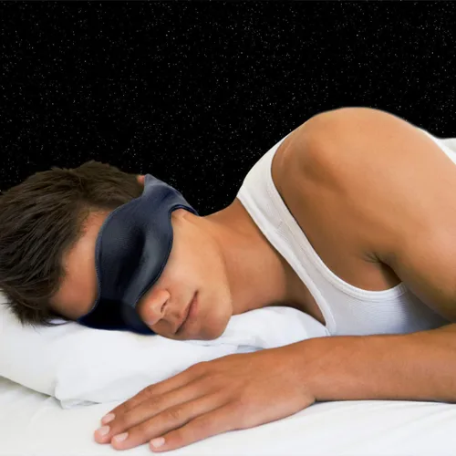 Vista 7 de Máscara de ojos para dormir, cómoda y suave con los ojos vendados para hombres y mujeres que ofrece un sueño tranquilo y totalmente reparador, mejor