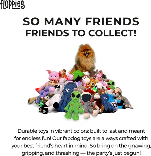Vista 4 de fabdog Floppies - Juguete de peluche para perros, juguetes chirriantes lindos y duraderos, el mejor juguete chirriante para cachorros y todas