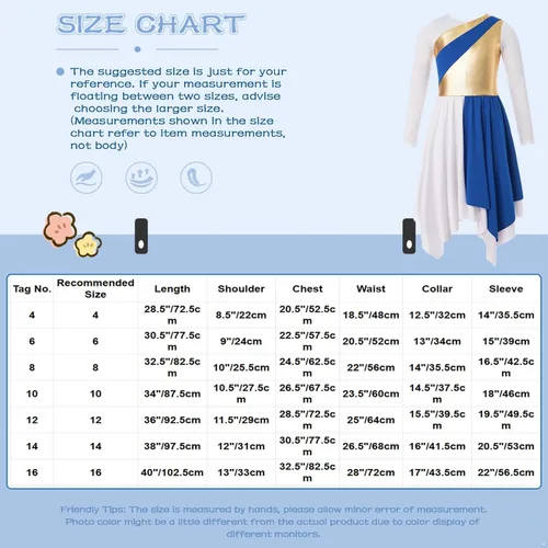 Vista 6 de Loyan Vestido de baile de alabanza litúrgica de alabanza metálica para niñas grandes