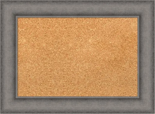 Vista 17 de Amanti Art Natural Cork Board for Wall, 18x24 Vision Board with Grey Wood Frame, Small Corkboard Office Decor for Home Organization, Country Rustic
