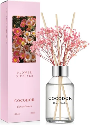 Vista 25 de COCODOR - Juego de difusor de varillas de junco, 3.4 onzas, difusor de aroma de brisa de abril con varillas, fragancia para el hogar, decoración