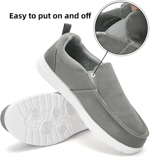Vista 5 de Mocasines casuales para hombre, zapatos náuticos para hombre, cómodos, ligeros, de lona, antideslizantes, zapatos para caminar