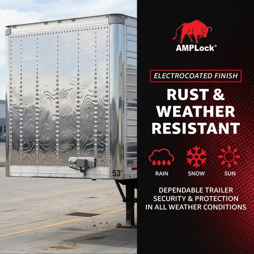 Vista 5 de AMPLock - U-PLS - Cerradura de pasador King fuerte de 1 cilindro para semirremolque y quinta rueda - Cerradura de enganche antirrobo para remolque