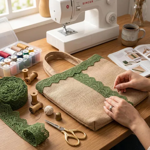 Vista 3 de IDONGCAI Cinta de encaje de ganchillo de 10 yardas, 1.4 pulgadas, triángulo de algodón vintage con borde festoneado para ropa bohemia, manualidades