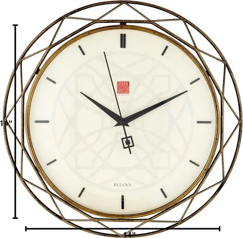 Vista 4 de Bulova Clocks C4834 Luxfer Prism - Reloj de pared inspirado en Frank Lloyd Wright (14 pulgadas)