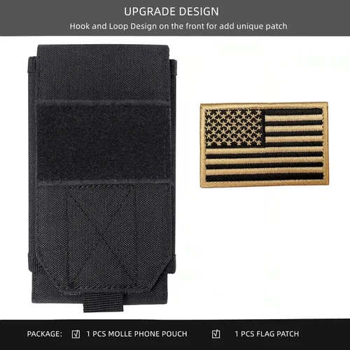 Vista 2 de Funda táctica negra Molle para teléfono celular, resistente al agua, para iPhone 11, 12, 13 Pro Max, para Samsung S22, S21, S20, FE, Note 20, A13