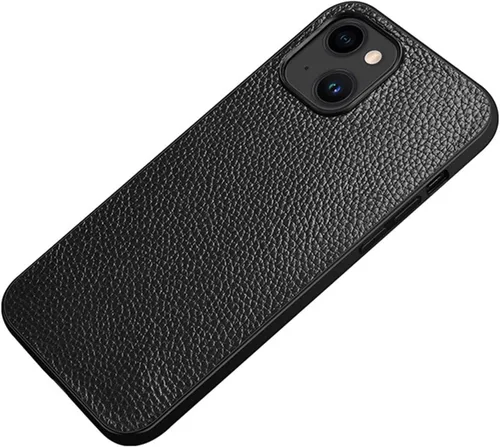 Vista 14 de Funda de cuero para iPhone 14/14 Plus/14 Pro/14 Pro Max, piel auténtica de lujo, ajuste delgado, ligera, antideslizante, a prueba de golpes, funda
