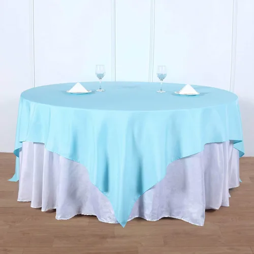 Vista 125 de Efavormart - Mantel cuadrado de lino de poliéster sin costuras, 54 x 54 pulgadas, color beige, para banquetes de boda, fiesta, restaurante
