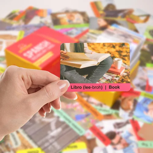 Vista 6 de Tarjetas de vocabulario en español para niños y adultos principiantes - 276 tarjetas de estudio bilingües 720 palabras con portal interactivo