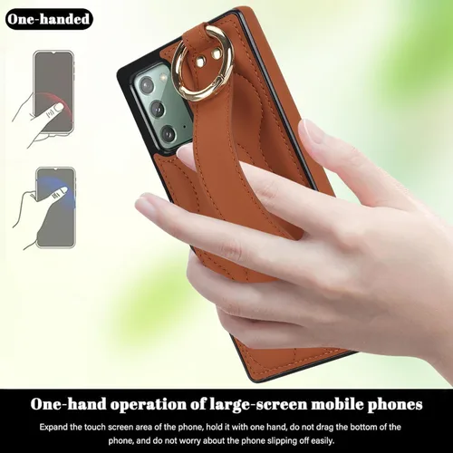 Vista 3 de Asuwish Funda de teléfono para Samsung Galaxy Note 20 5G con protector de pantalla y correa para la muñeca, soporte de pulsera, anillo de silicona