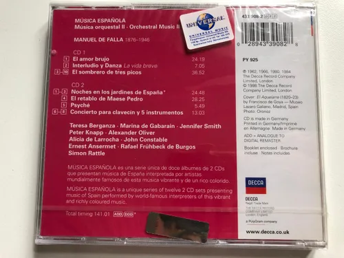 Vista 2 de Falla Musica Orquestal Orchestral Music