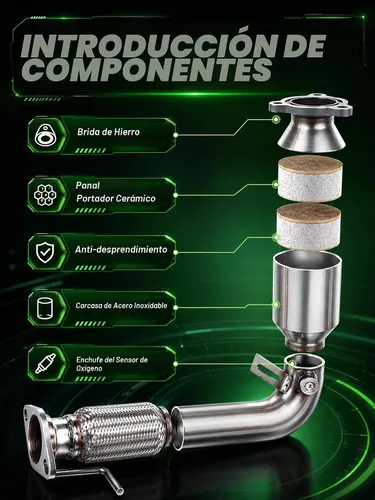 Vista 4 de Kit convertidor catalítico delantero de alto caudal, ajuste directo, Chevy Equinox GMC Terrain 2010 2011 2012 2013 2014 Captiva Sport 2012 2013 2014