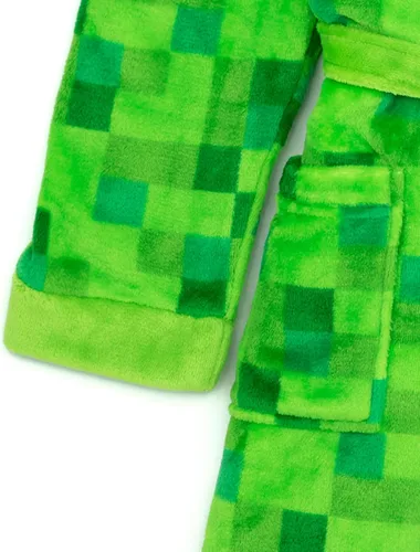 Vista 5 de Minecraft Albornoz Pixelated Creeper Gamer Regalo Niños Albornoz