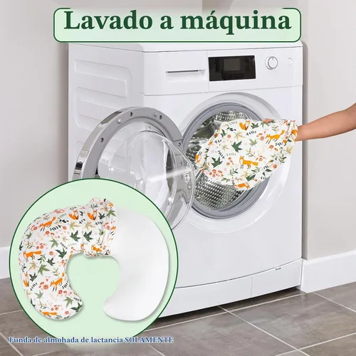 Vista 6 de Funda de almohada de lactancia, se adapta a almohadas estándar de lactancia materna, algodón ultrasuave, transpirable, hipoalergénico y lavable