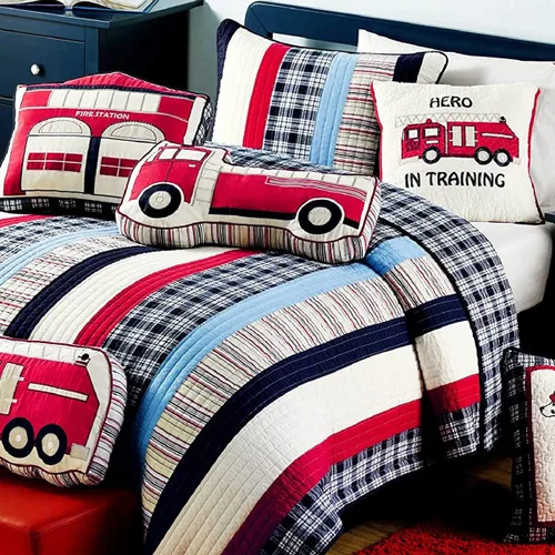 Vista 7 de Juego de ropa de cama de algodón con retazos reales a rayas azul marino, colcha reversible, colcha (Denim, Queen, 3 piezas)