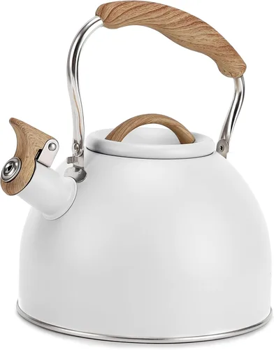 Vista 12 de Tetera, Vegoran Tetera Silbante de 100 OZ / 3 Litros, Teteras para Estufa de Acero Inoxidable Grado Alimenticio con Mango Plegable