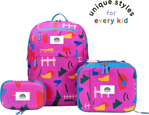 Vista 3 de Juego de mochila para niños de 16 pulgadas con bolsa de almuerzo aislada y estuche para lápices