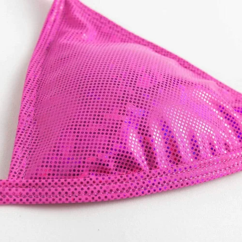 Vista 5 de YAUASOPA Bikini brillante para mujer, traje de baño de dos piezas con tanga